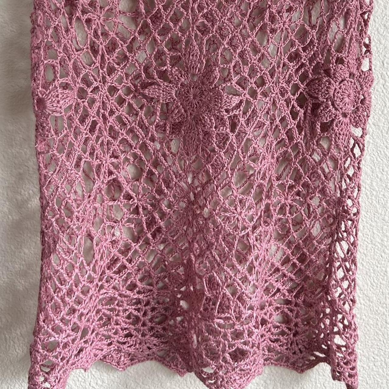 pink crochet top! 💓 beautiful, intricately designed... - Depop