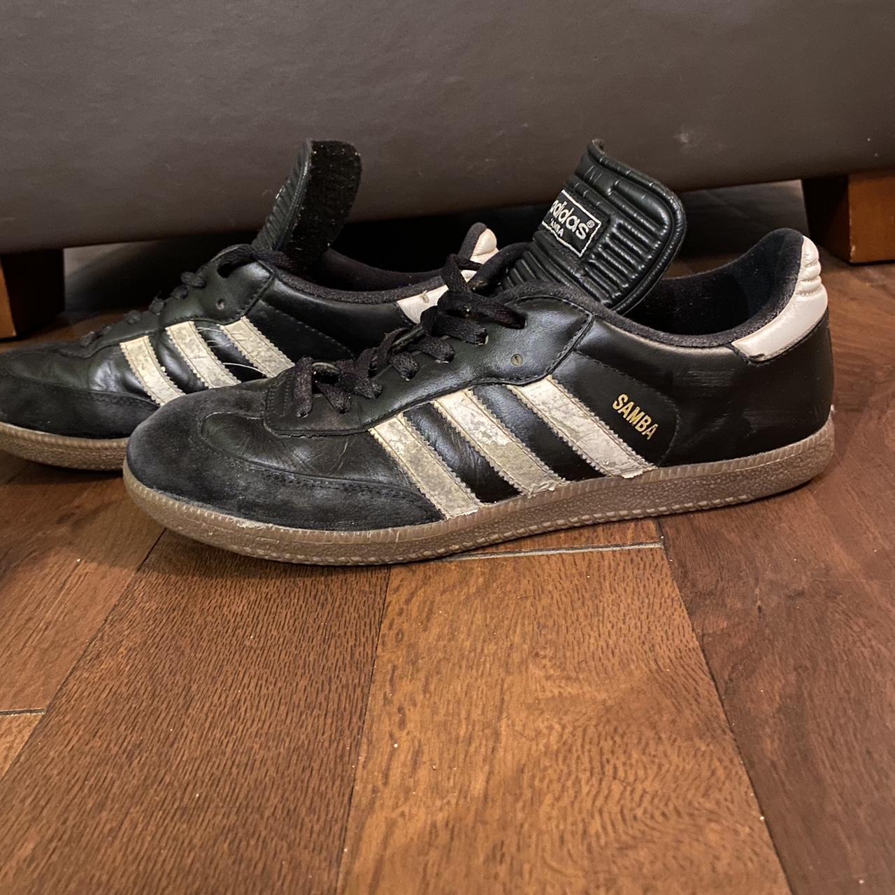 Black Adidas sambas, brown soles size 9.5 Well... - Depop