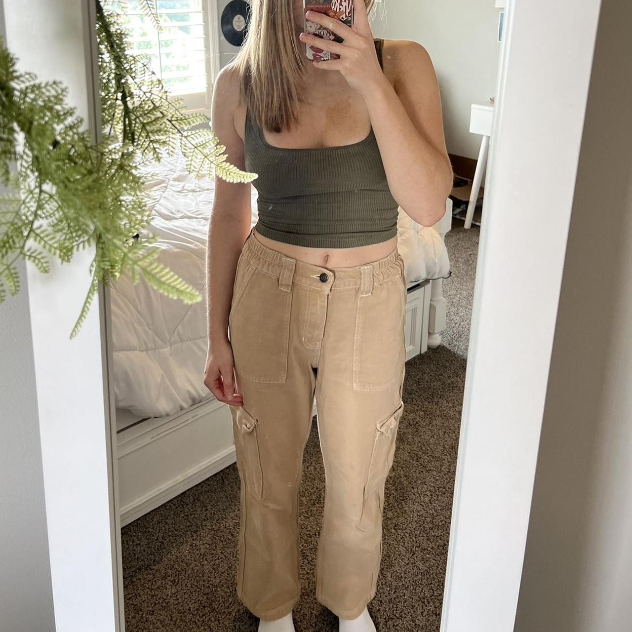 Khaki Women's Painters Pants Pacsun Beige Khaki Cargo Utility