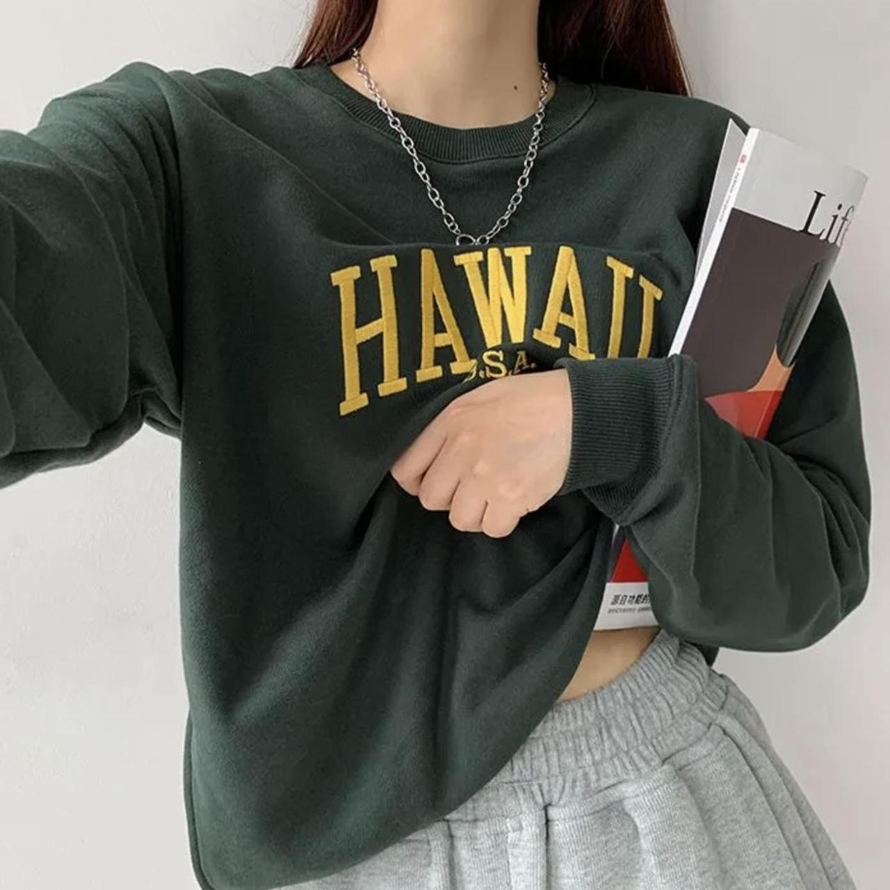 Brandy Melville Green Hawaii sweatshirt One size... Depop