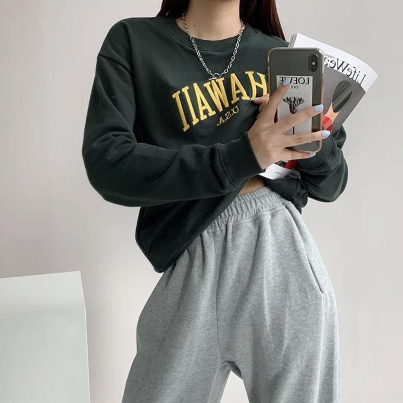 Brandy Melville Green Hawaii sweatshirt One size... Depop