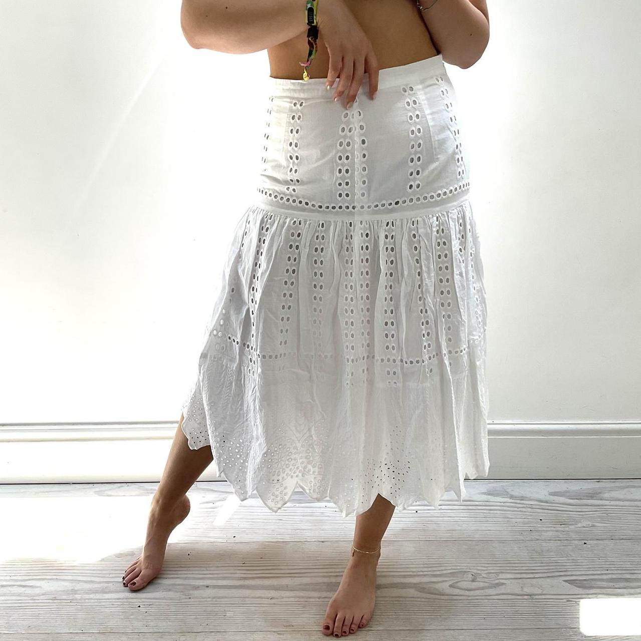 Broderie White Skirt Asos Shop River Island Broderie Maxi Skirt In