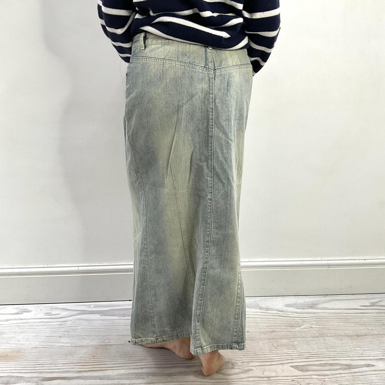 Vintage faded denim skirt Papaya size... Depop