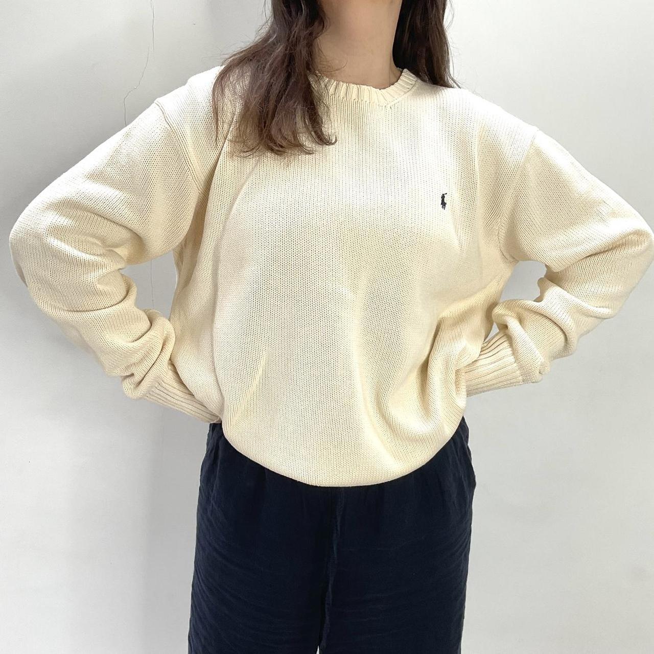 Vintage cream ralph lauren knit sweater sale