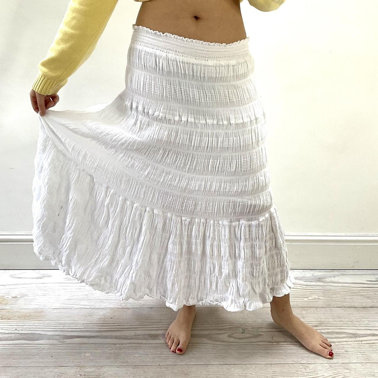 Vintage White maxi skirt, Whistles Size 14,