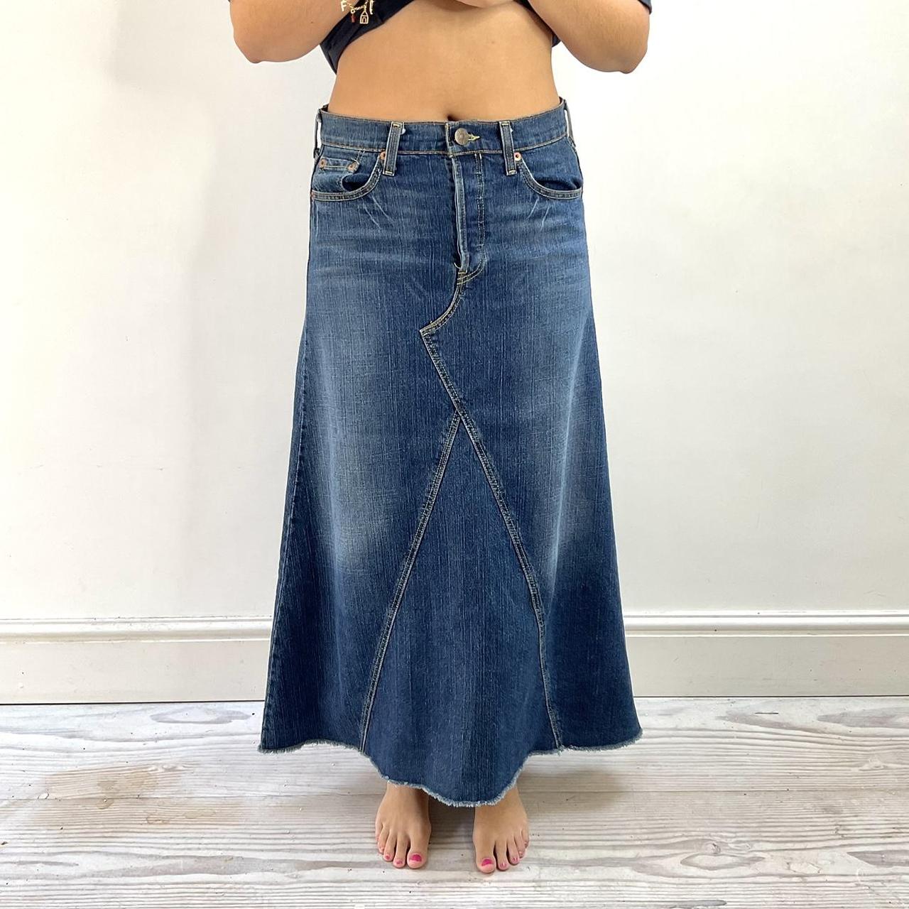 Vintage Denim maxi skirt Vintage Levi's Depop