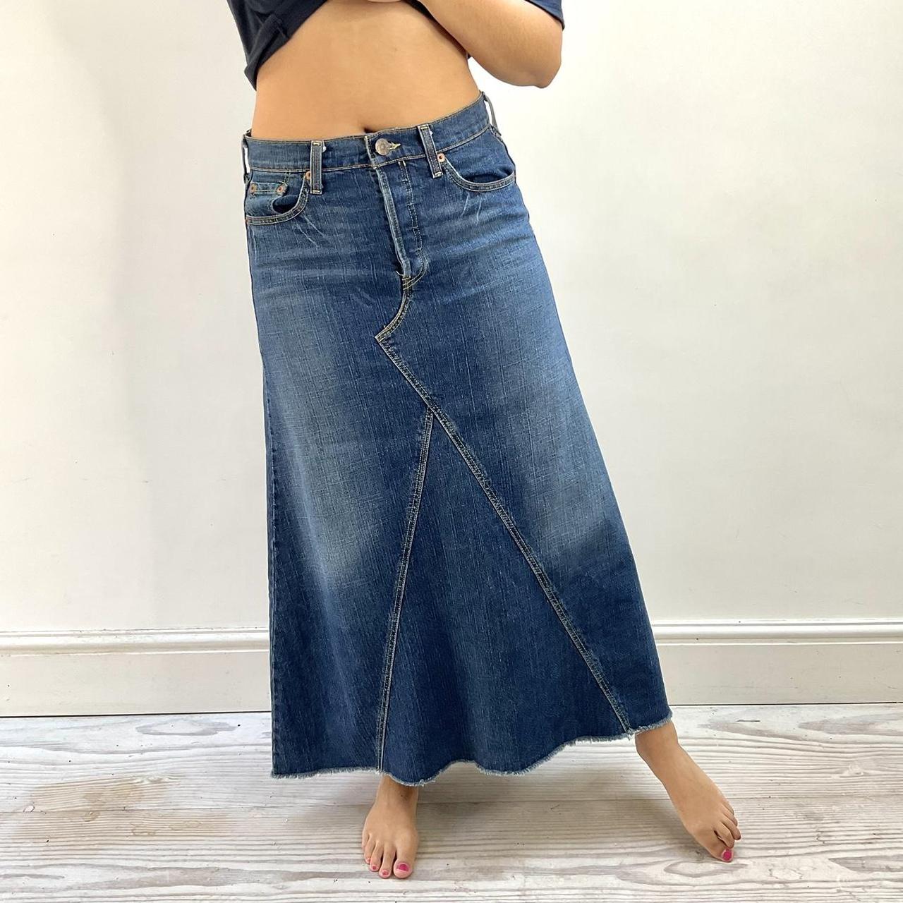 Vintage Denim maxi skirt Vintage Levi s denim. Depop