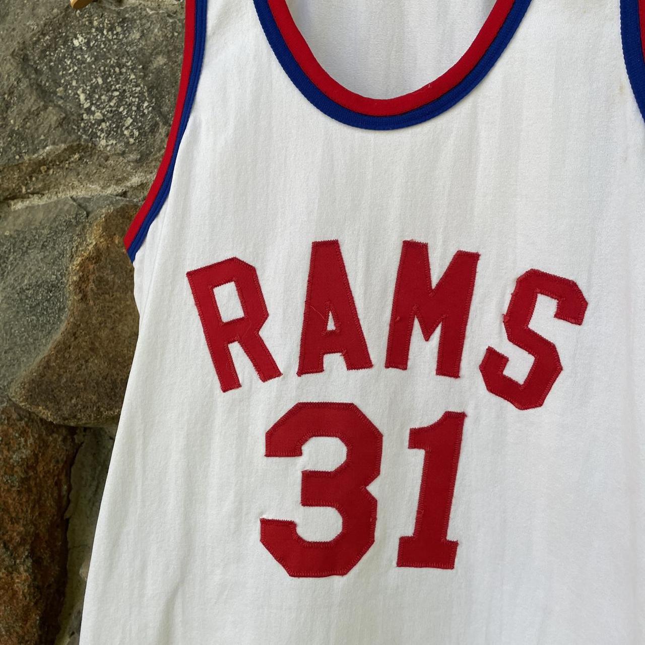 Vintage 60s NFL Rams Jersey Shirt 3/4 Sleeves - Depop