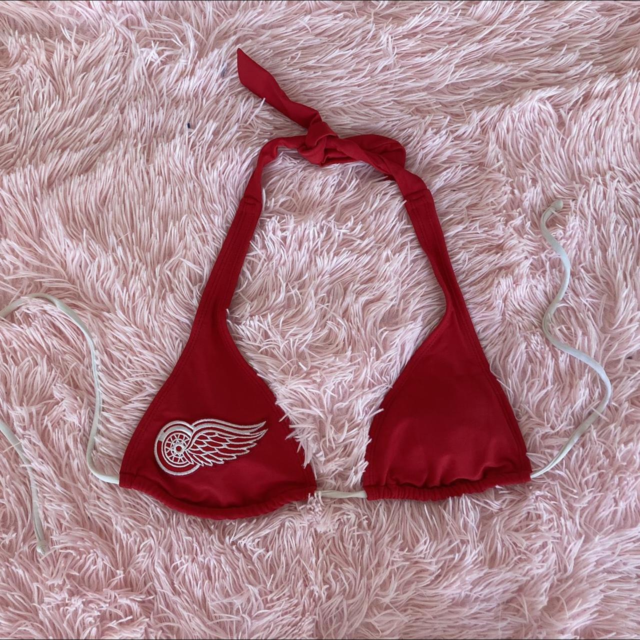 Official NHL Calhoun Detroit red wings bikini top.... Depop