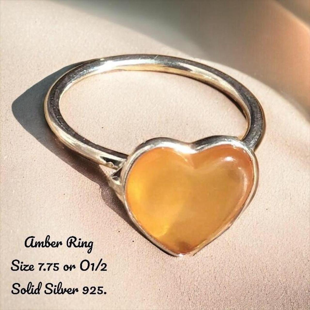 Solid 925 Sterling Silver Vav Design Oval Baltic Amber Stone Men's Ring |  eBay