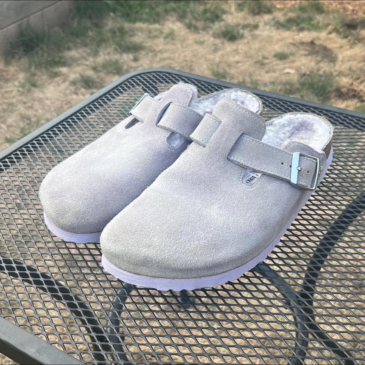 light grey birkenstocks