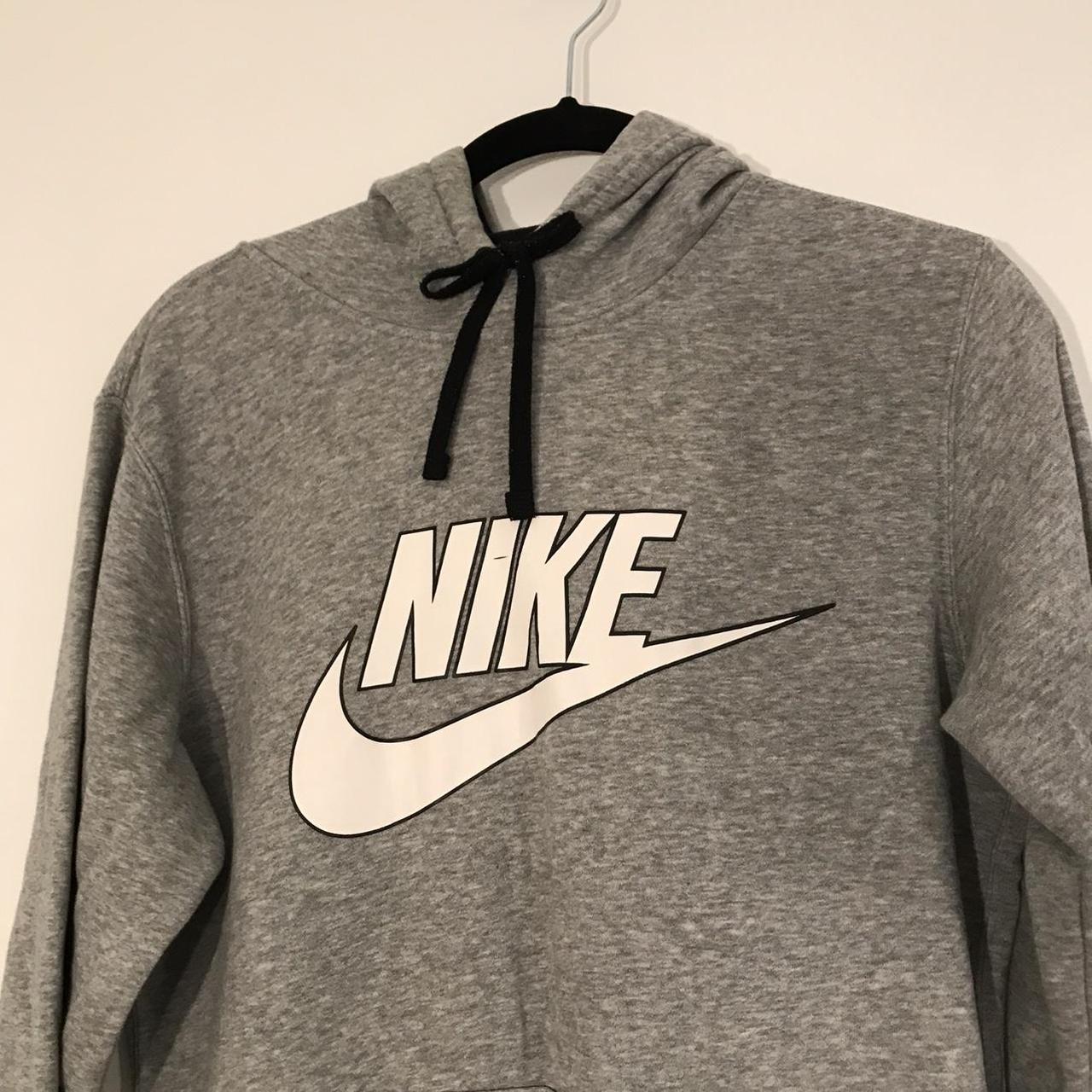 Vintage Nike hoodie Vintage retro grey white... - Depop