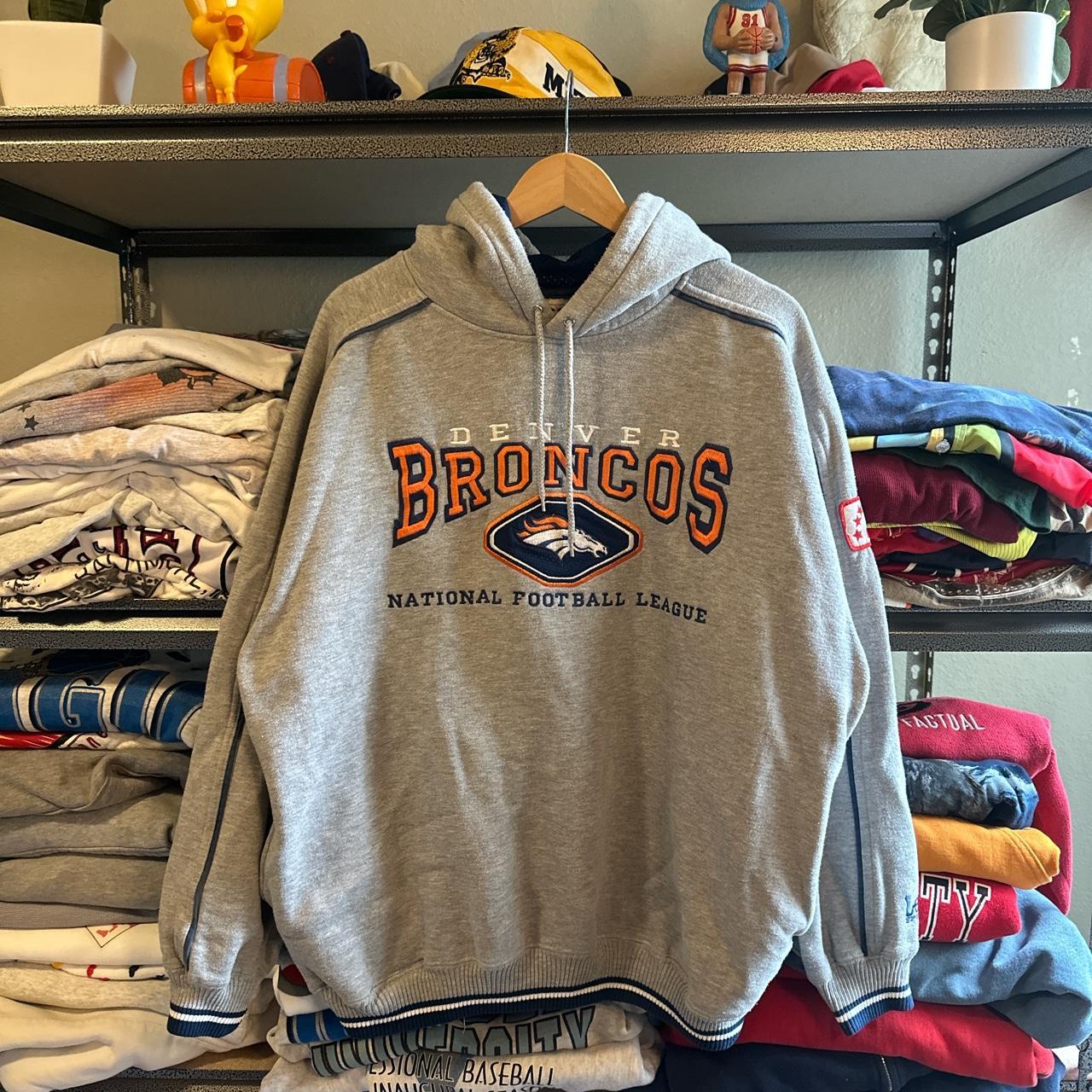 Essential Grey Denver Broncos Football Nike Hoodie - Depop