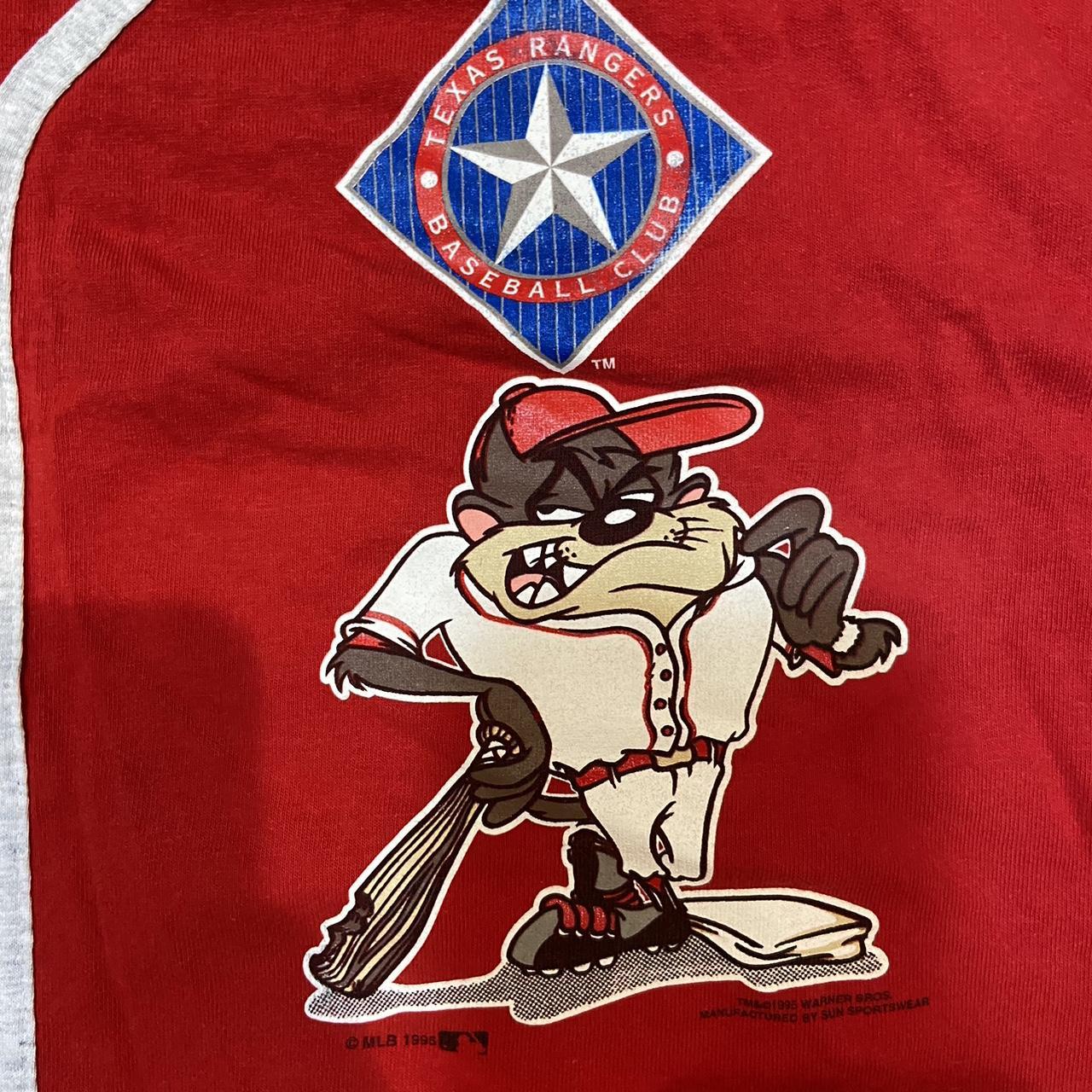 Vintage Texas Rangers Baseball Looney Tunes Taz 1991 - Depop