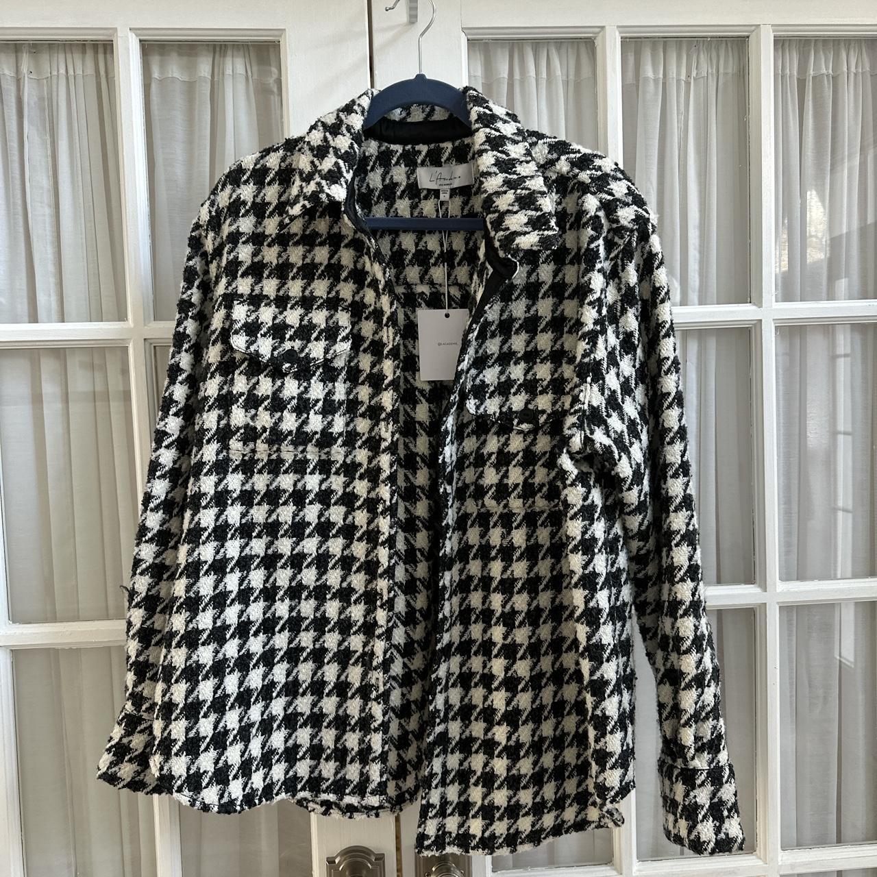 L'ACADEMIE Revolve outlet B&W Houndstooth Shacket