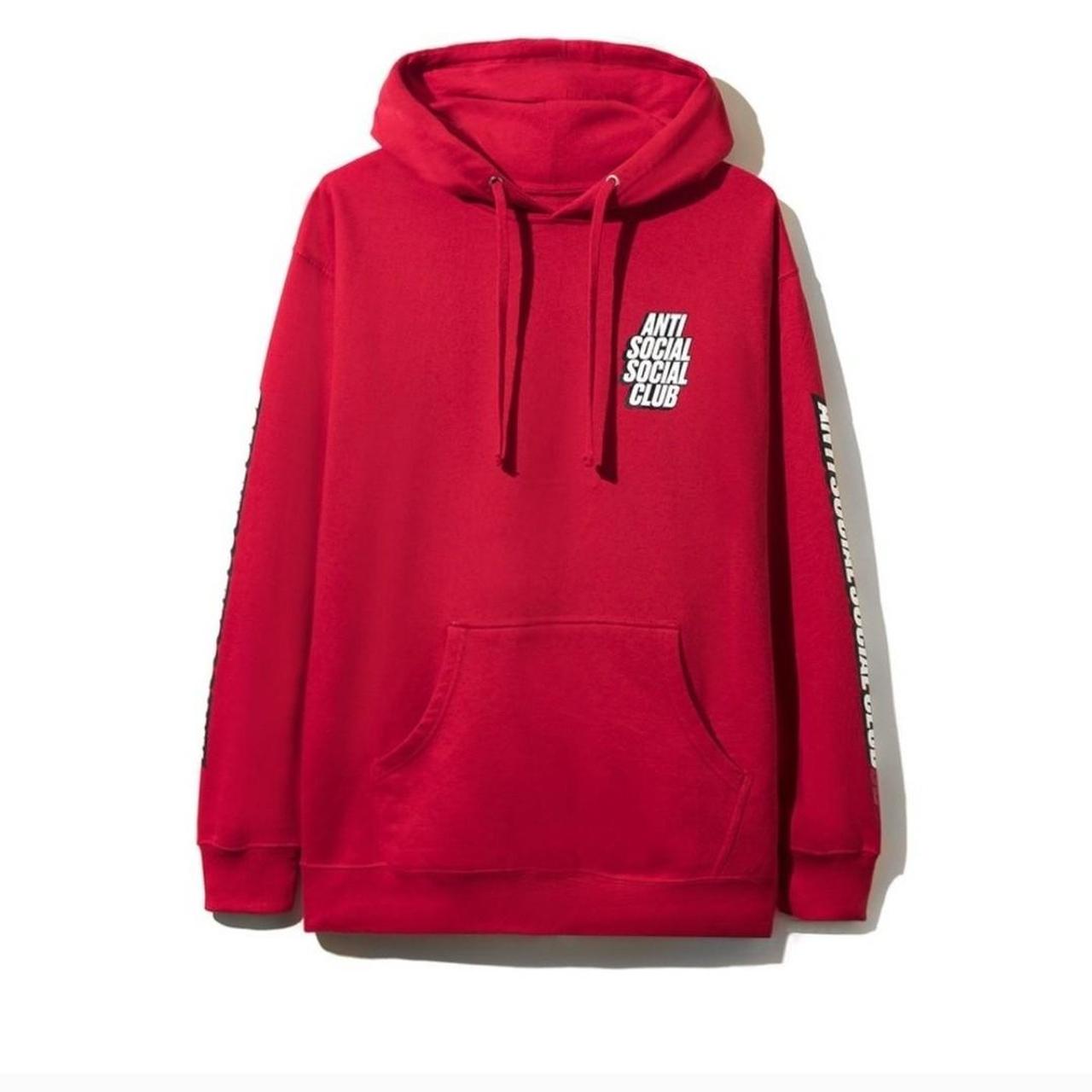 Antisocial Social Club Block Me Red Hoodie ASSC DS. Depop