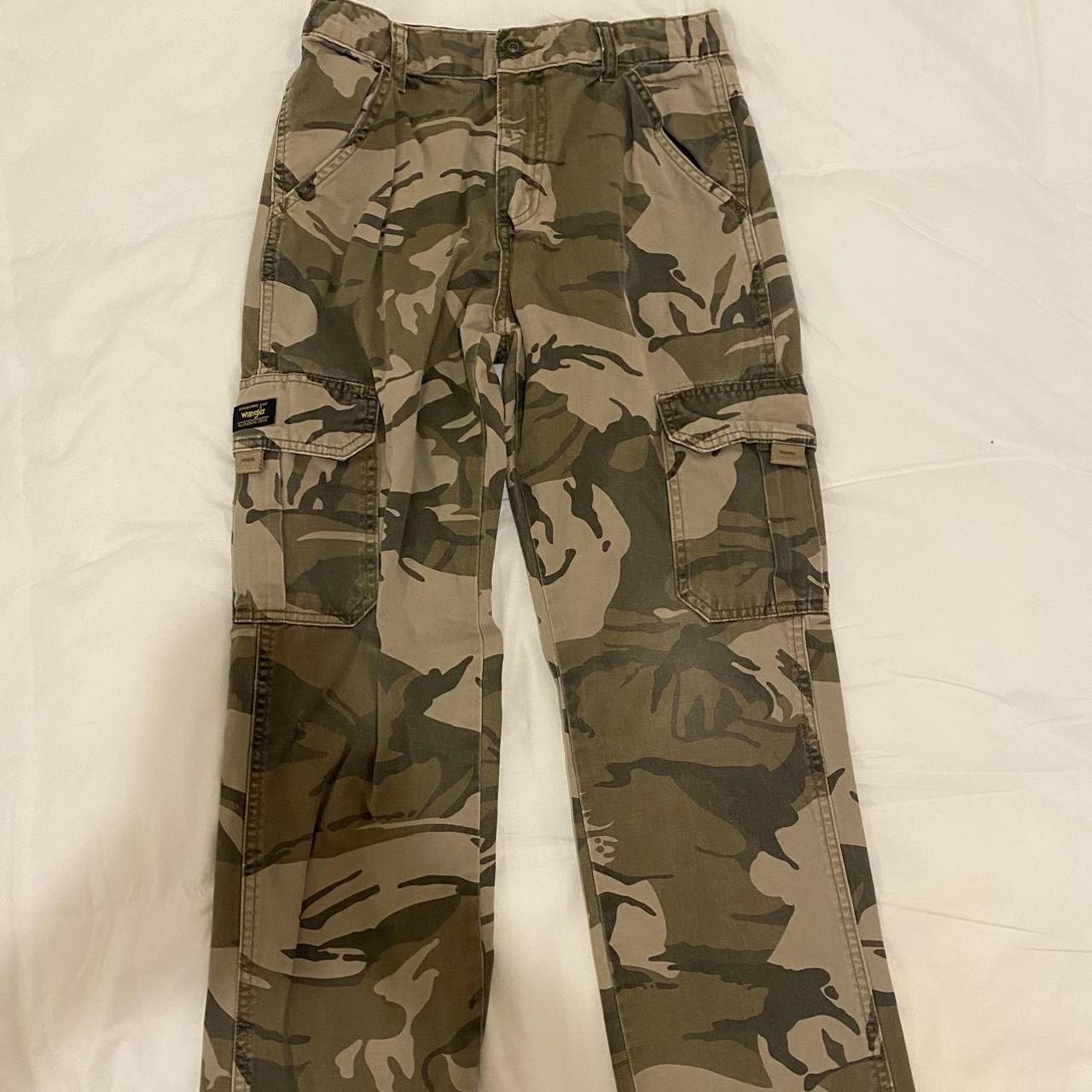 Wrangler camo pants 🖤 size 14 boys fit size 24 just... - Depop