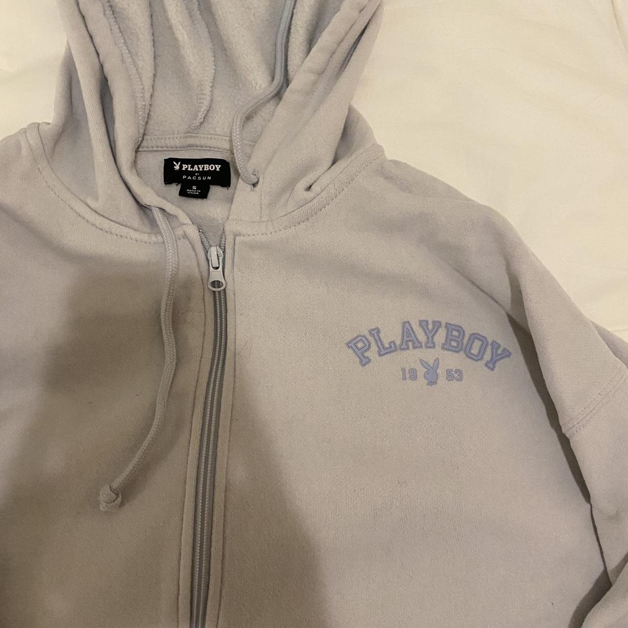 Playboy Women's Blue Hoodie | Depop