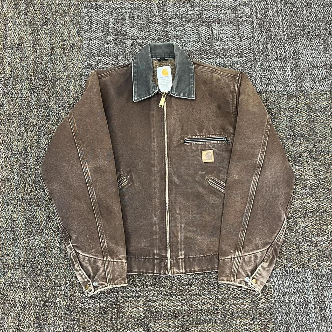 Carhartt Men's Brown and Black Jacket | Depop