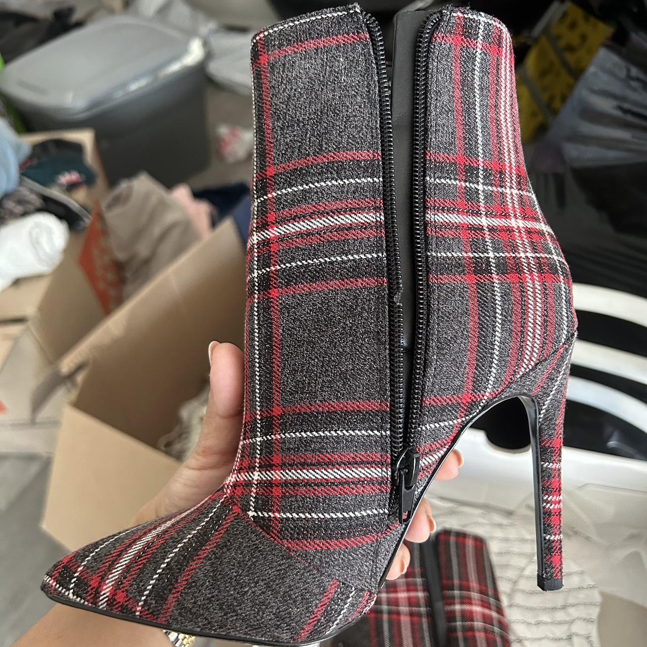 Fall plaid boots by Aldo worn once