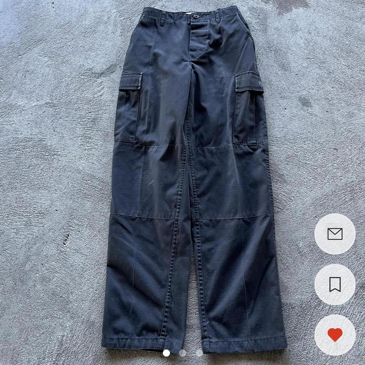 American Vintage Men's Black and White Trousers | Depop