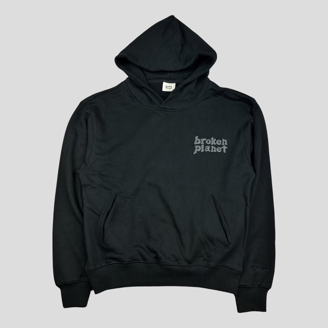 Broken planet midnight black pullover hoodie size XS... - Depop