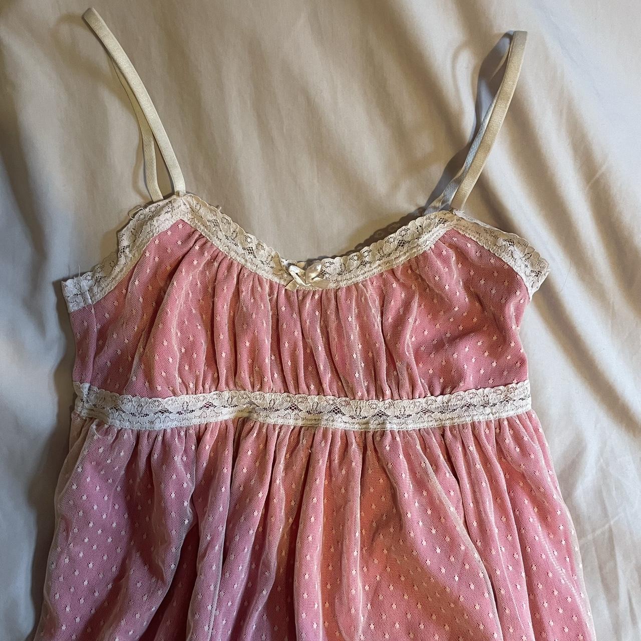 Pink babydoll dress 🎀 Lace and ribbon detail 🪡 So... Depop