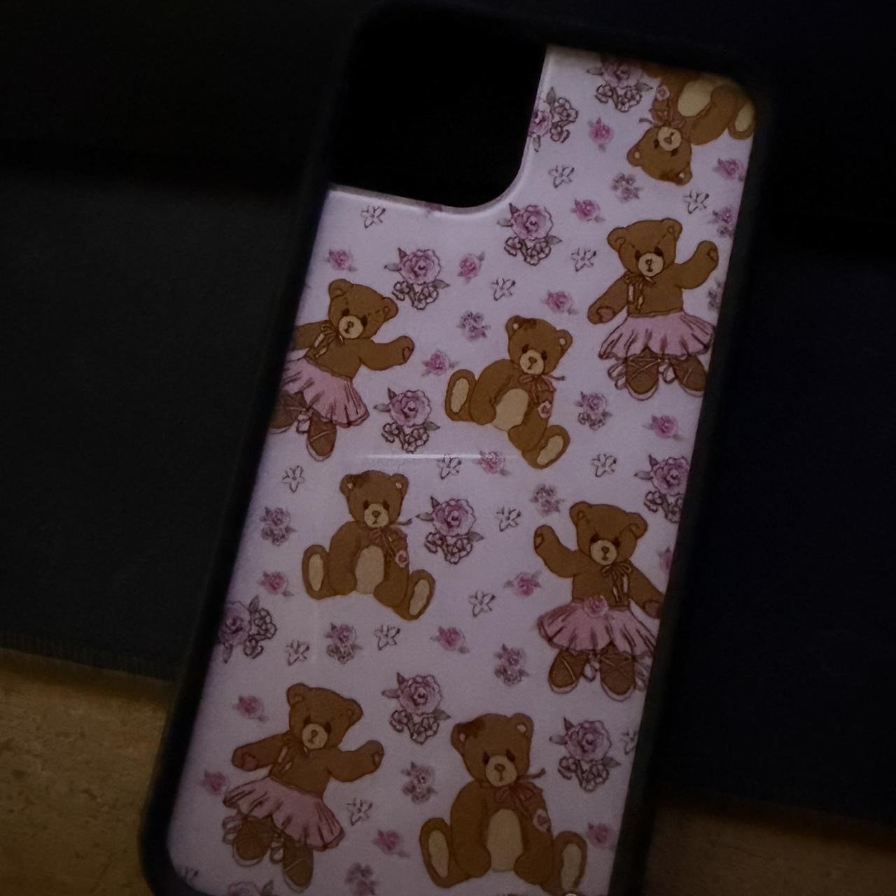 wildflower pink bear ballerina case for iphone 14... Depop
