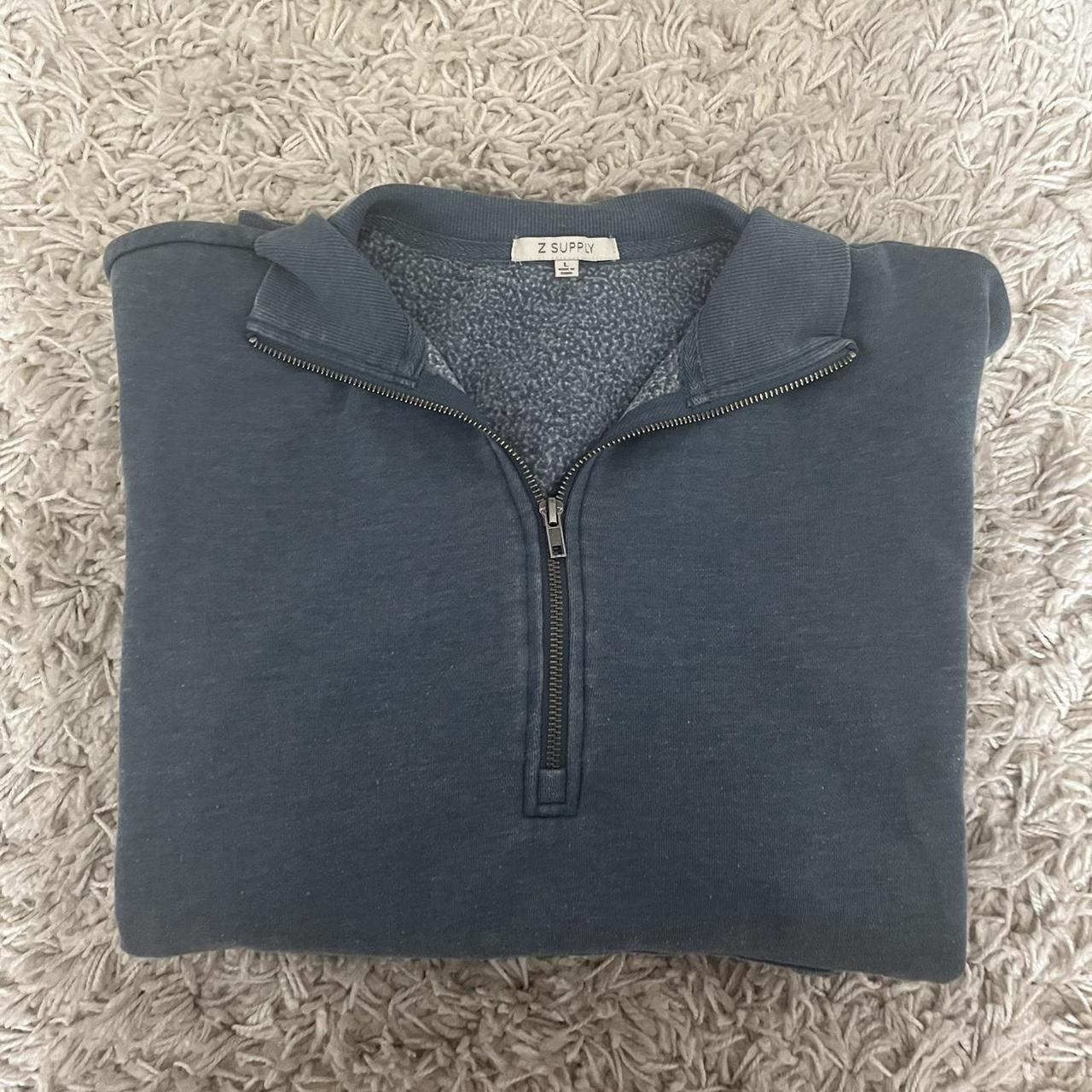 Z Supply blue worn quarter zip Has some slight pilling - Depop