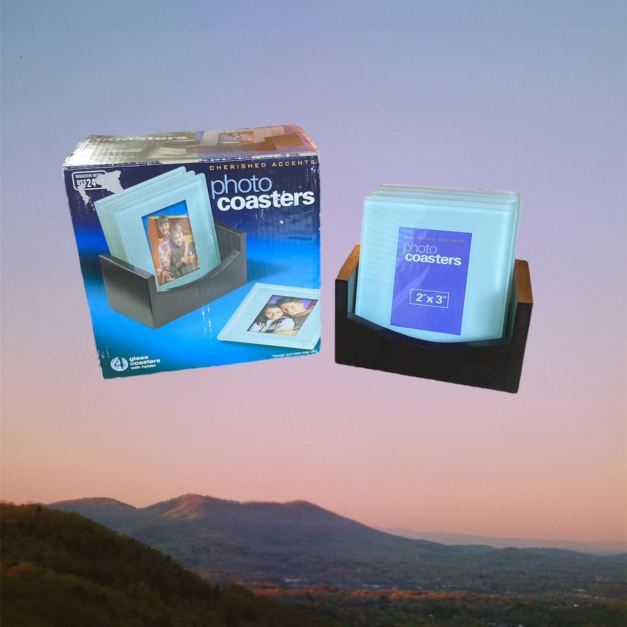 Photo Coaster Glass picture frame coasters with... Depop