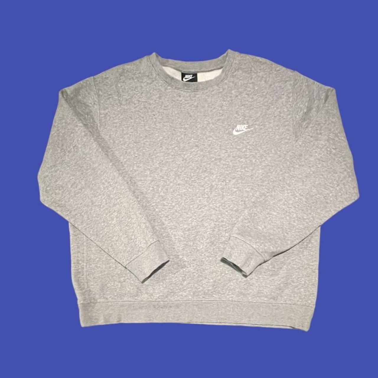 Nike Men's Grey and White Jumper | Depop