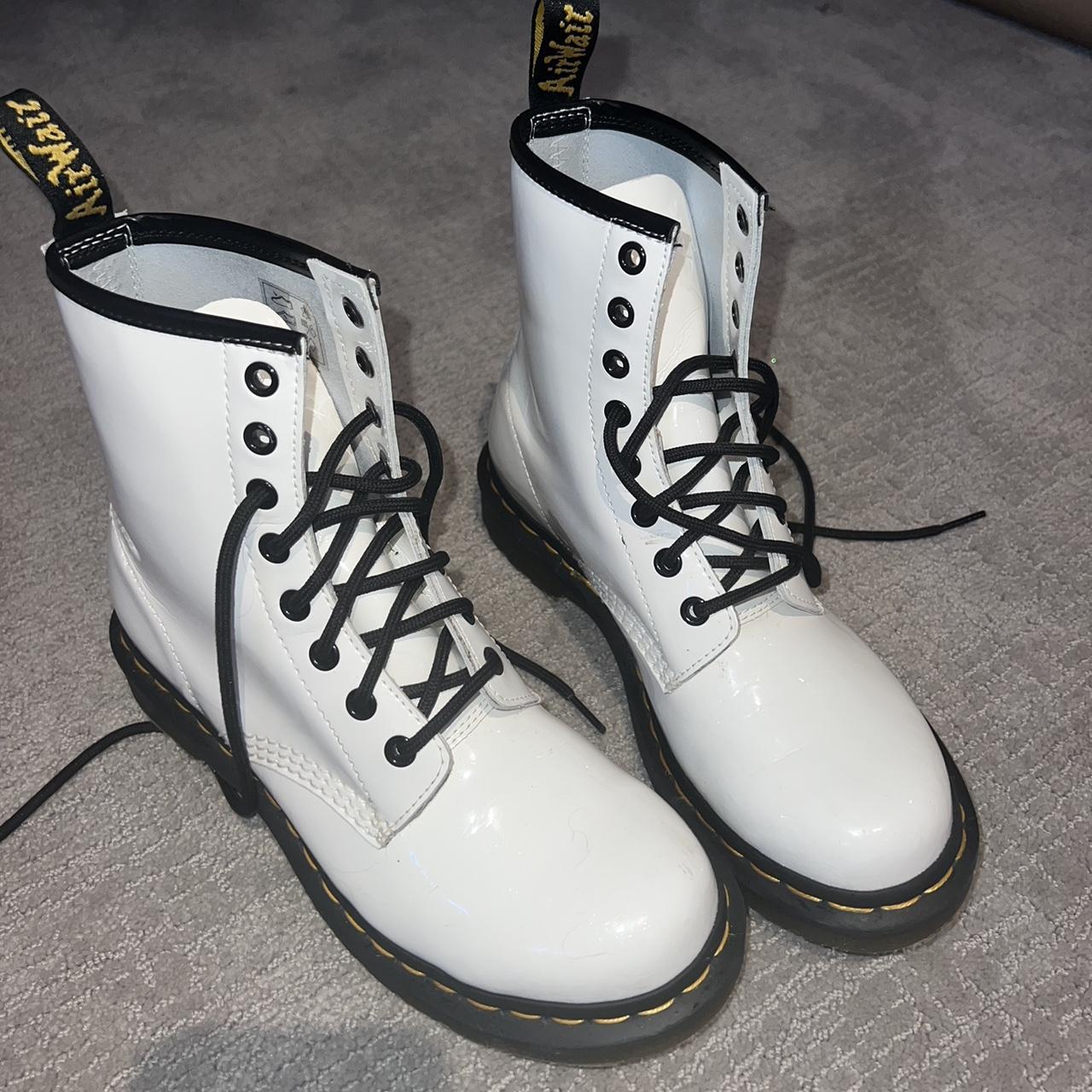 Glossy white best sale doc martens