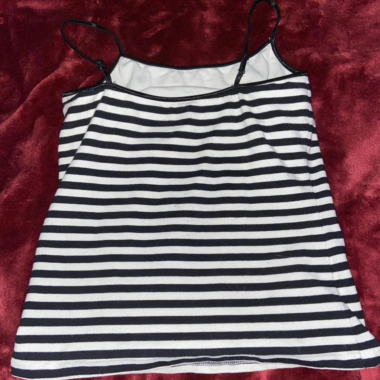 black and white cami tank top SIZE: S perfect for... - Depop