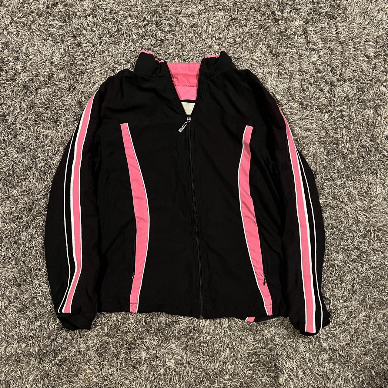 Pink/Black Women’s green tea jacket | Size XL |... - Depop