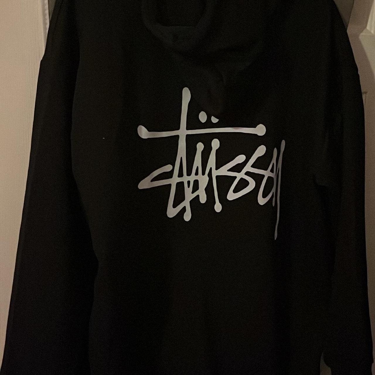 Stussy basic black on sale hoodie