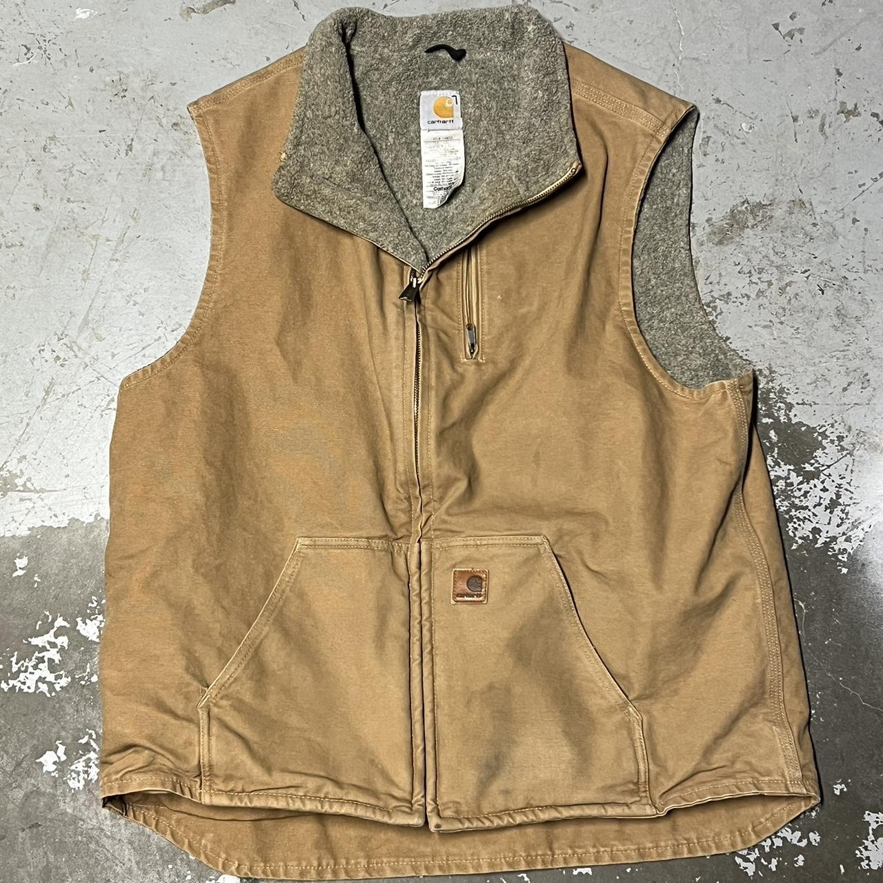 Vintage carhartt sherpa vest - Size XL Pit to pit... - Depop