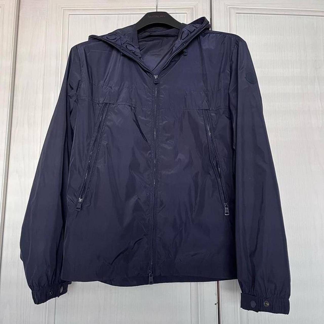 Moncler jacket Large men’s Navy blue Great condition - Depop