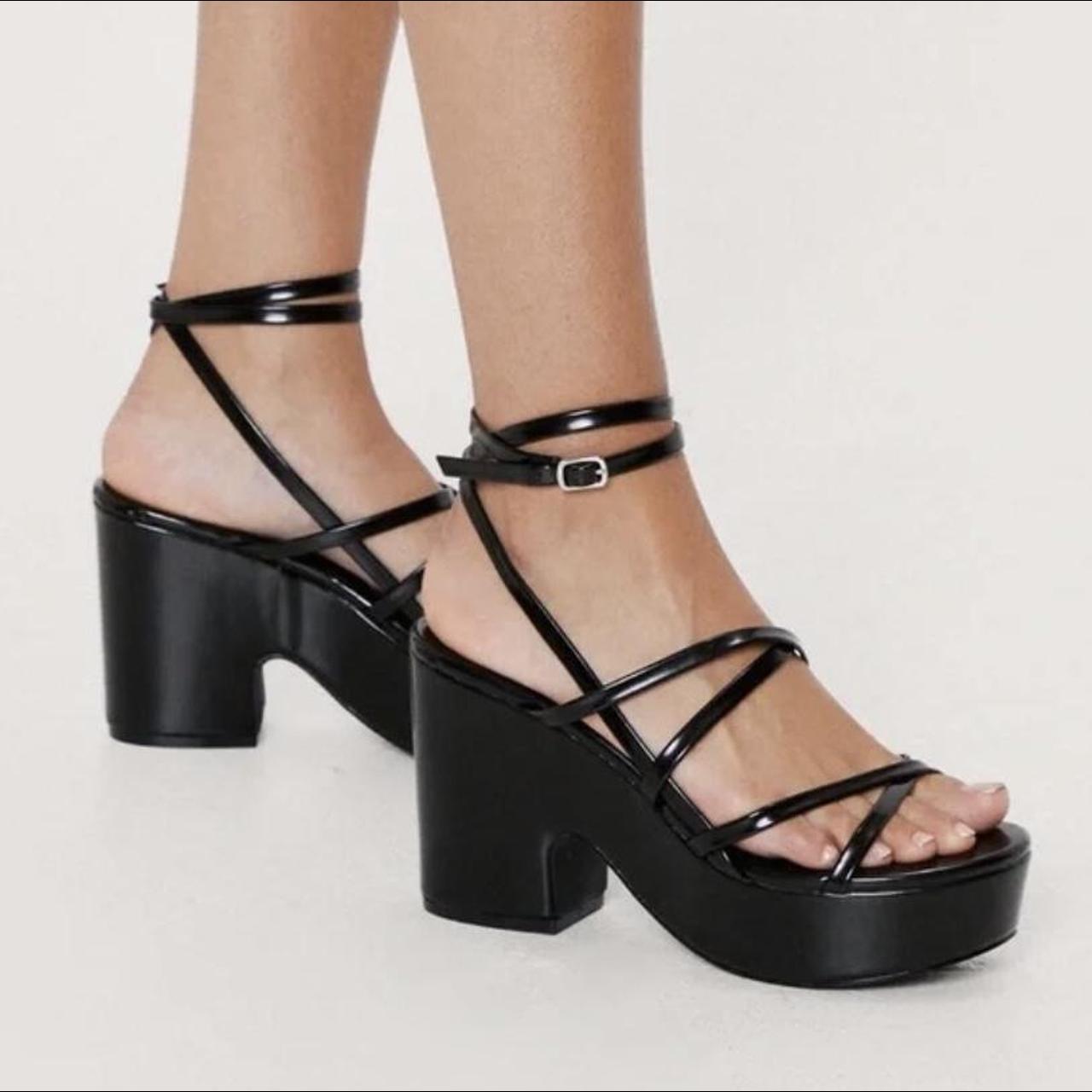 Nasty gal store black platform sandals