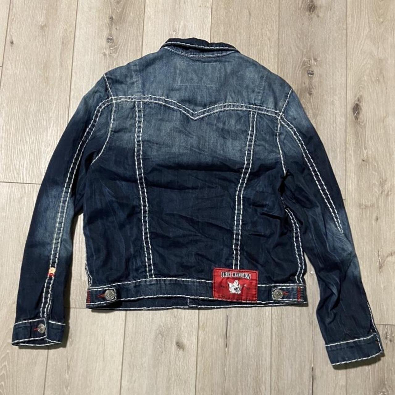 XL TRUE RELIGION JACKET W WHITE AND RED SUPER T... - Depop