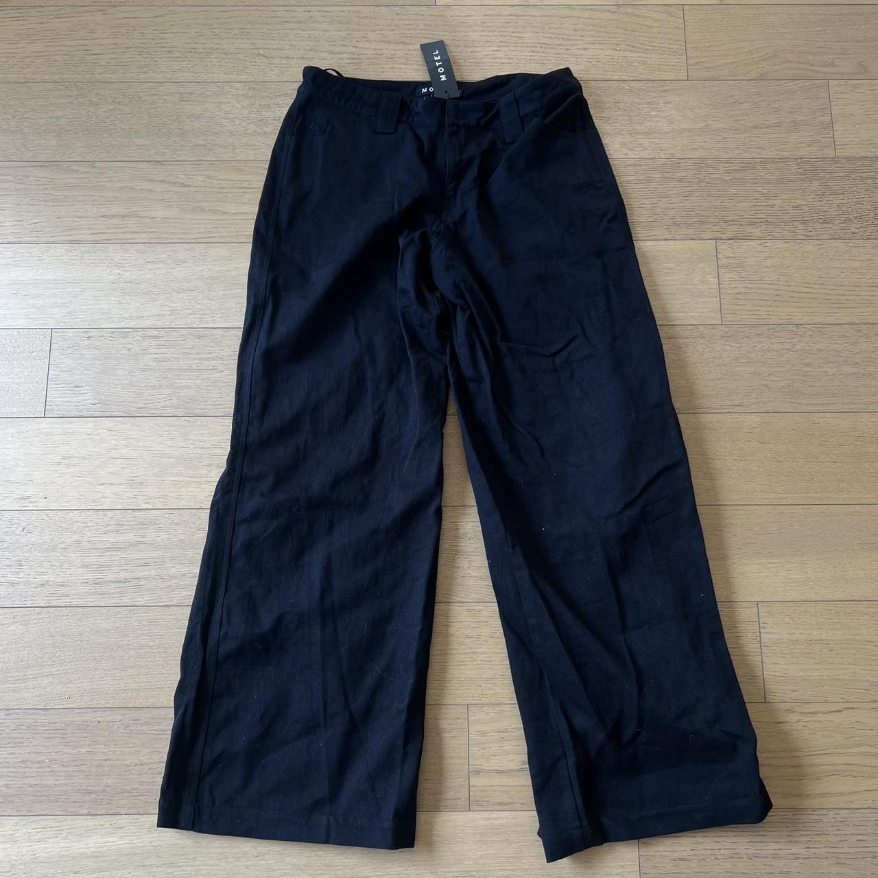 motel rocks casual black trouser pants kaomy - Depop