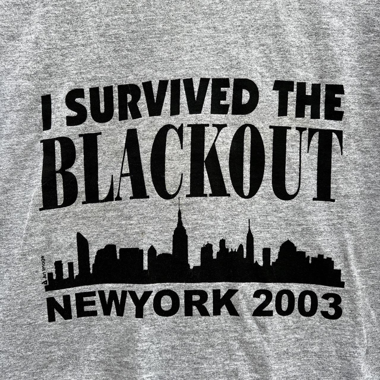 2003 NYC Blackout Pit to Pit: 20” Shoulder to Depop