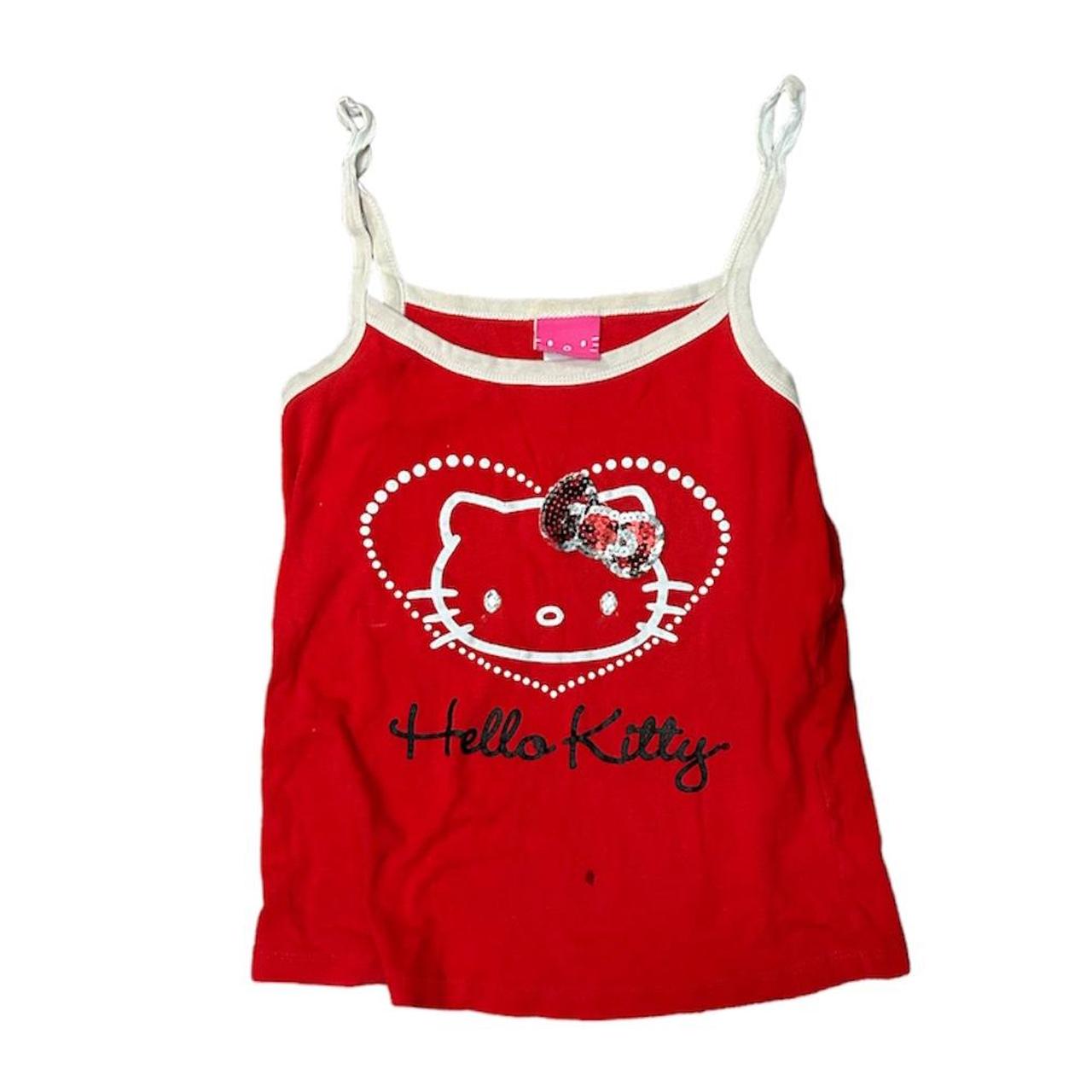 cute red y2k hello kitty cami the size faded off... - Depop