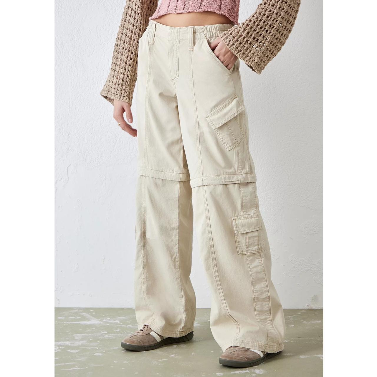 Urban Outfitters Cream Bdg Ecru Y2K Low Rise Cargo Pants