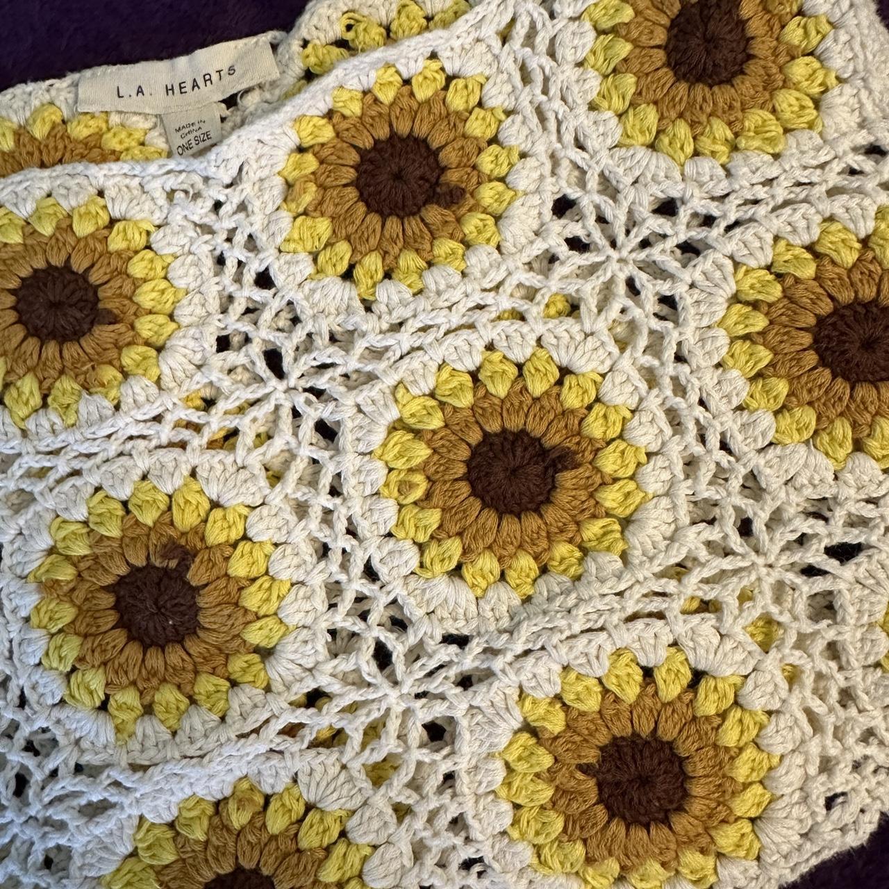 LA Hearts Sunflower Crochet Tank Top