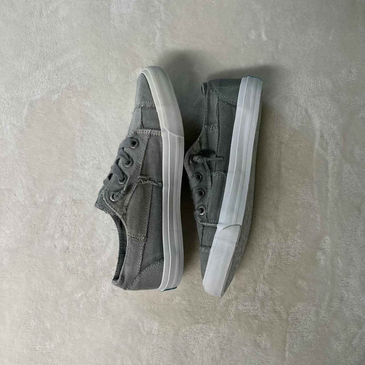 Blowfish grey canvas sneakers with distressed details Depop