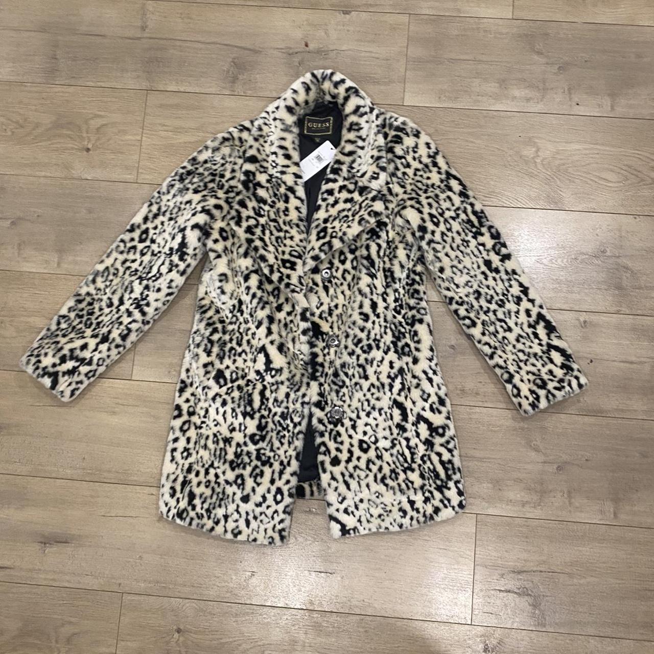 GUESS FAUX FUR LEOPARD TRENCH Brand new faux fur... - Depop