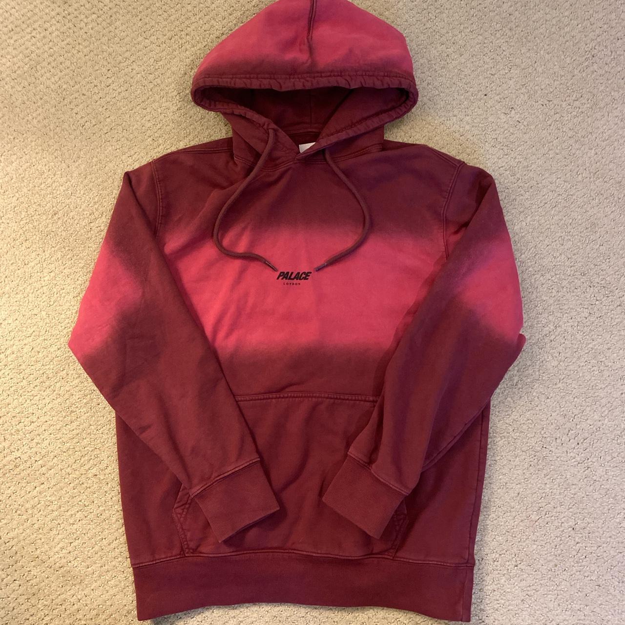 Palace Red Fader Dip Dye Hoodie, Size Medium,