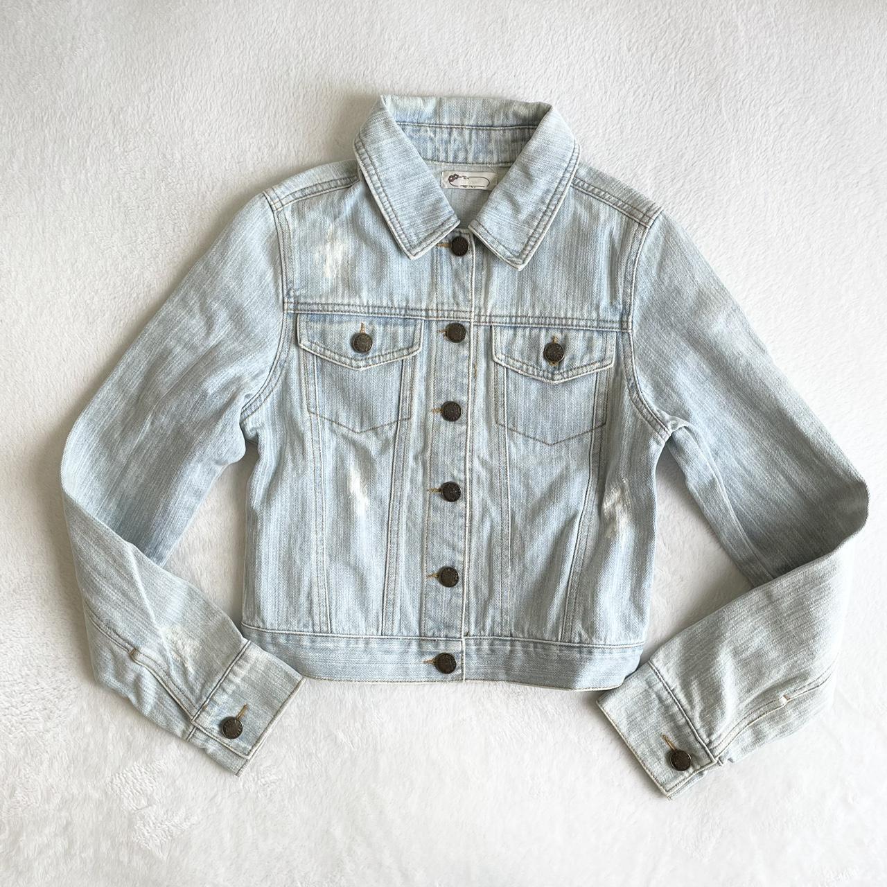 Women's Blue and White Jacket Depop