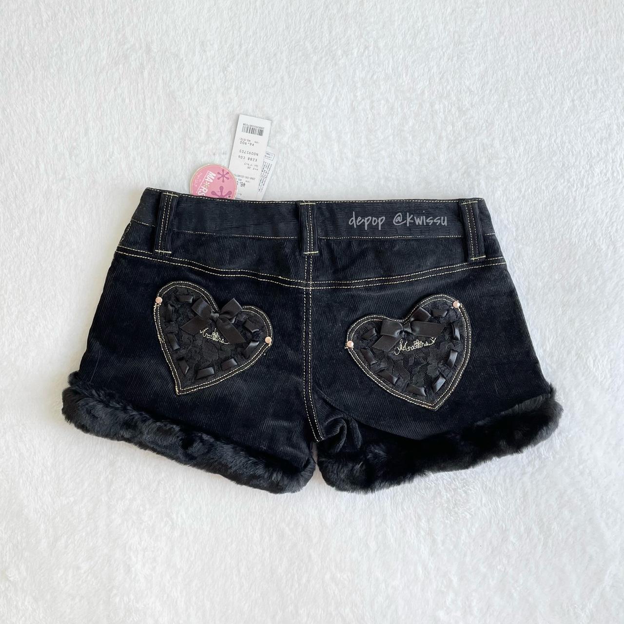 Women's Black and Gold Shorts Depop