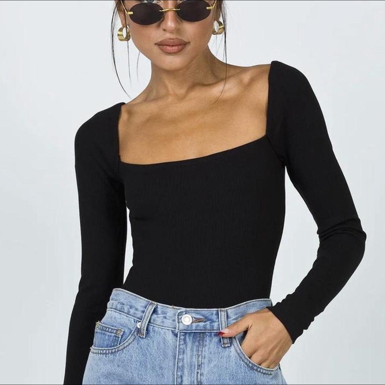 Old Navy Women's Black Bodysuit Depop